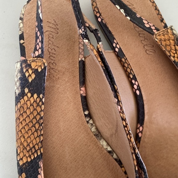 MADEWELL  THE MARGOT SLINGBACK FLAT IN SNAKE EMBOSSED LEATHER SIZE 6.5 - Picture 2 of 5